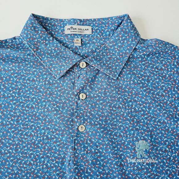 Peter Millar Other - Peter Millar XL Summer Comfort The National Polo Shirt Short Sleeve Blue Birds